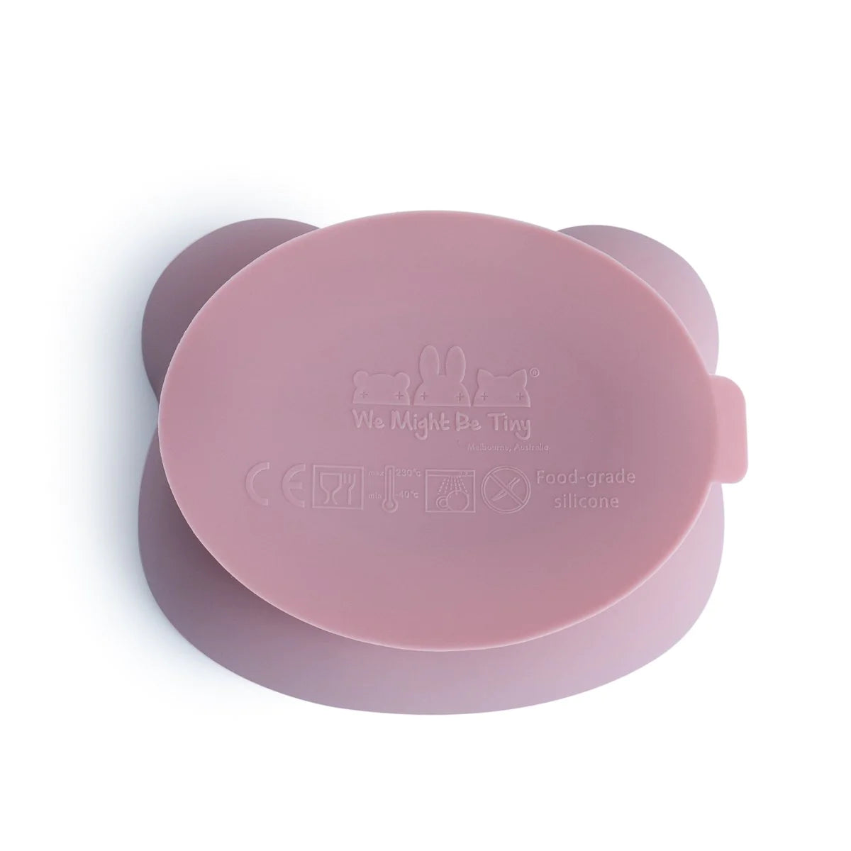 Bowl Oso con Ventosa y Tapa - Rosa Viejo