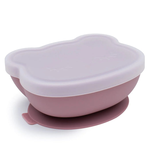 Bowl Oso con Ventosa y Tapa - Rosa Viejo