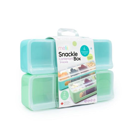 Pack de 2 Contenedores de 4 Compartimentos - Azul y Menta