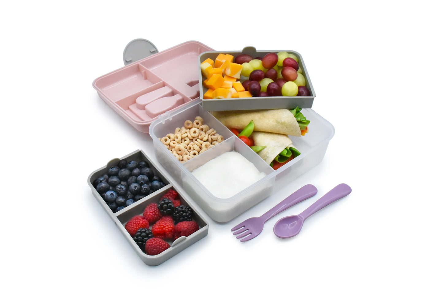 Lonchera Bento Box con Cubiertos - Rosada