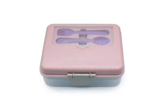 Lonchera Bento Box con Cubiertos - Rosada