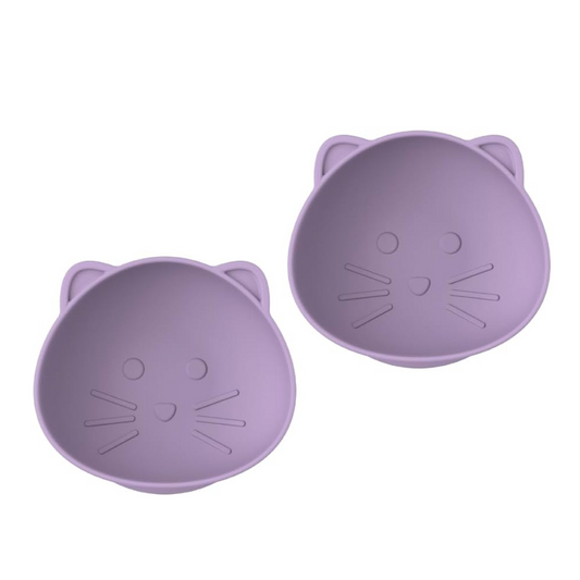 Pack de 2 Bowls de Silicona con Ventosa - Gato